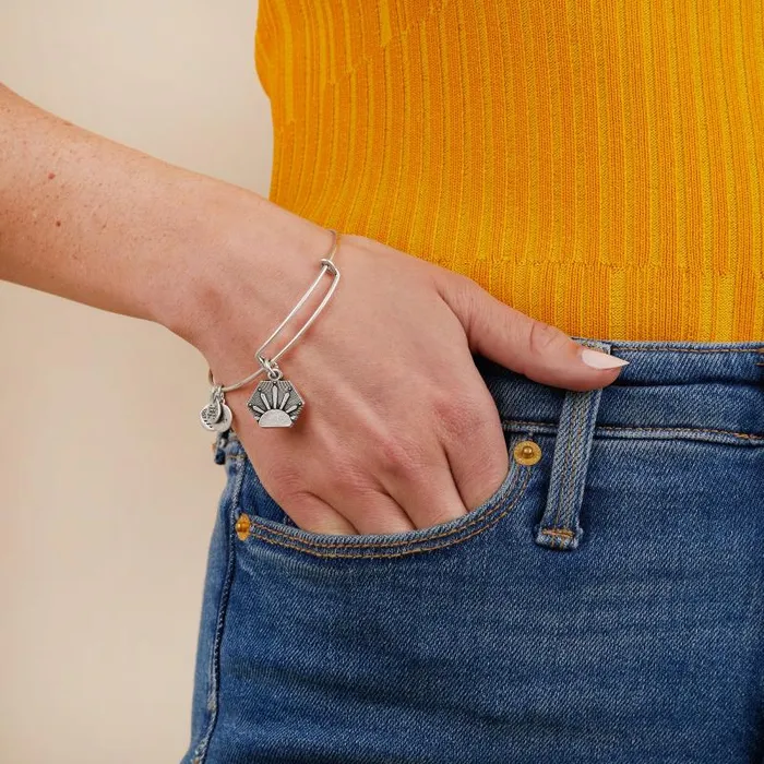 Iconic Women Alex And Ani Sun Charm Bangle Bracelet Rafaelian Silver