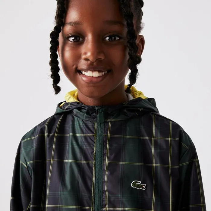 Jackets and Coats KidsMen Lacoste Kids039 WaterRepellent Windbreaker Navy Blue Green Yellow 9dw