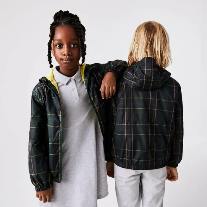 Jackets and Coats KidsMen Lacoste Kids039 WaterRepellent Windbreaker Navy Blue Green Yellow 9dw