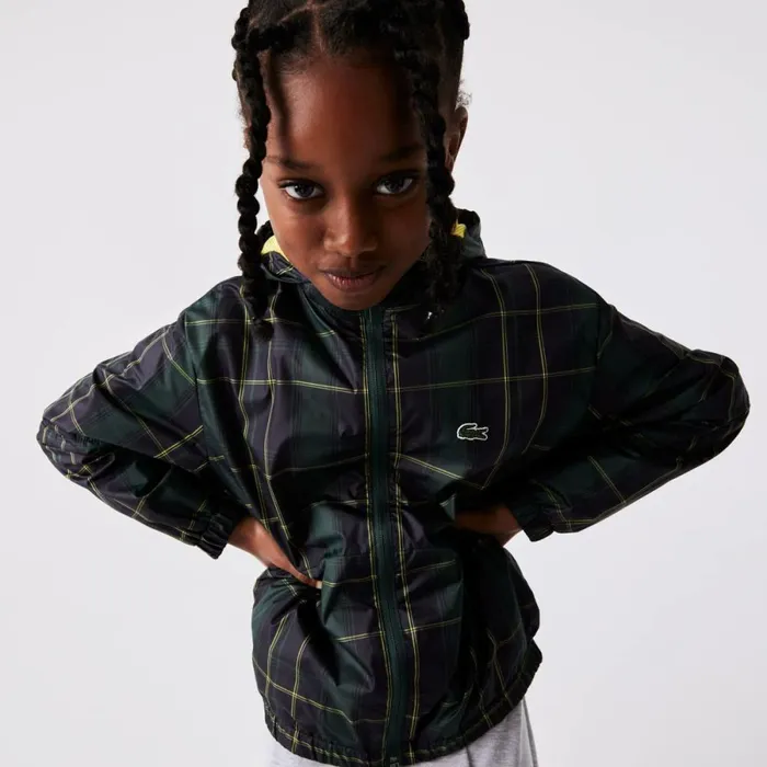 Jackets and Coats KidsMen Lacoste Kids039 WaterRepellent Windbreaker Navy Blue Green Yellow 9dw