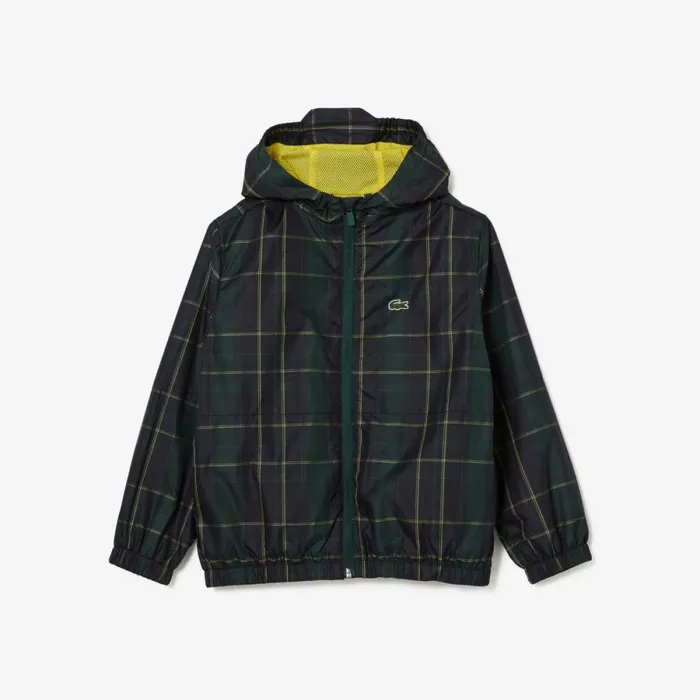 Jackets and Coats KidsMen Lacoste Kids039 WaterRepellent Windbreaker Navy Blue Green Yellow 9dw
