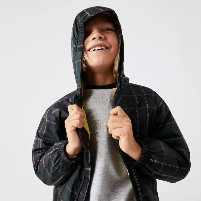 Jackets and Coats KidsMen Lacoste Kids039 WaterRepellent Windbreaker Navy Blue Green Yellow 9dw