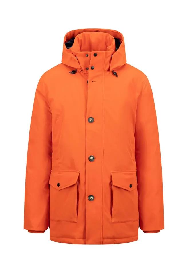 Jackets and Coats Men FYNCHHATTON Parka With Hood And Four Buttons Dark Navydark Khakiflamehazelcloud Blue