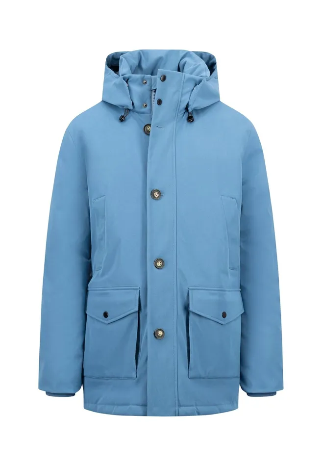 Jackets and Coats Men FYNCHHATTON Parka With Hood And Four Buttons Dark Navydark Khakiflamehazelcloud Blue