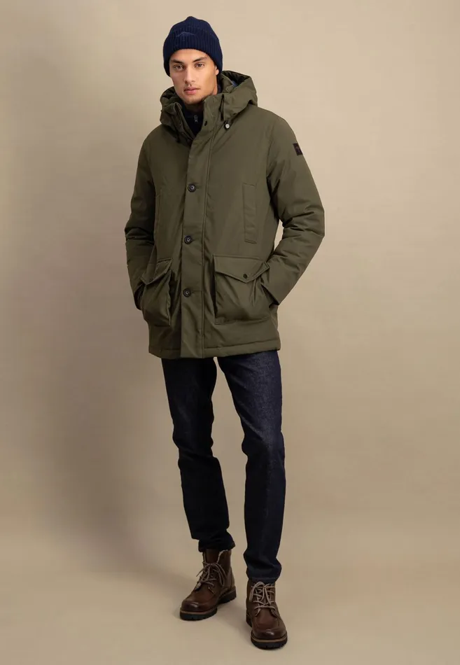 Jackets and Coats Men FYNCHHATTON Parka With Hood And Four Buttons Dark Navydark Khakiflamehazelcloud Blue