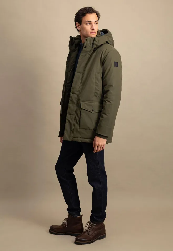 Jackets and Coats Men FYNCHHATTON Parka With Hood And Four Buttons Dark Navydark Khakiflamehazelcloud Blue