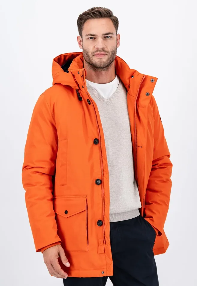 Jackets and Coats Men FYNCHHATTON Parka With Hood And Four Buttons Dark Navydark Khakiflamehazelcloud Blue