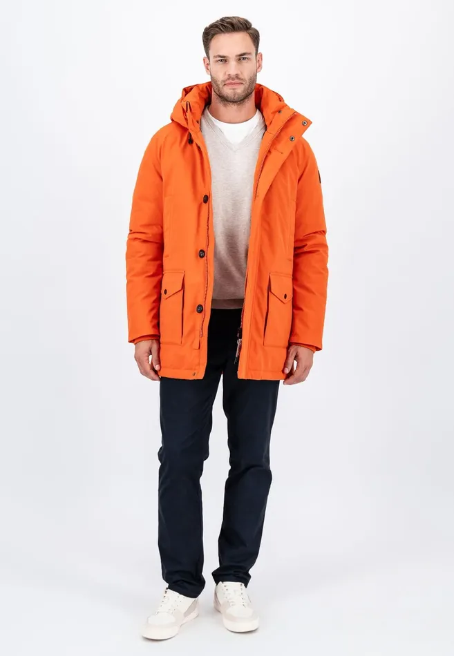 Jackets and Coats Men FYNCHHATTON Parka With Hood And Four Buttons Dark Navydark Khakiflamehazelcloud Blue