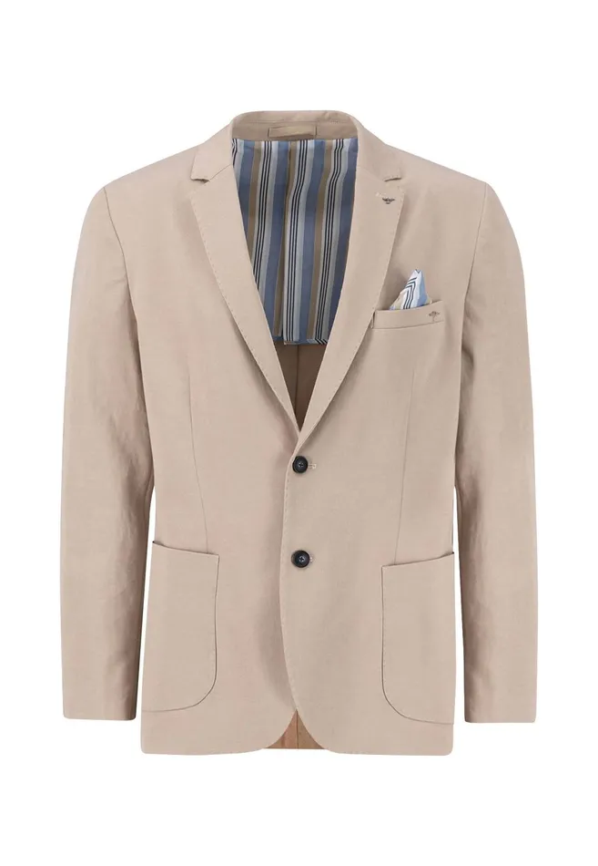 Jackets and Coats Men FYNCHHATTON Summer Jacket With A Subtle LogoTail Dark Navybeige