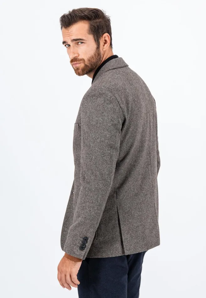 Jackets and Coats Men FYNCHHATTON Tweed Blazer With Two Buttons Dark Navyhazel
