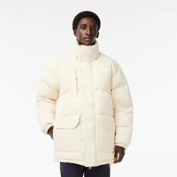 Jackets and Coats Men Lacoste Men039s Removable Hood Midi Puffer Jacket Cream Xfj Jackets and Coats Men Lacoste Men039s Removable Hood Midi Puffer Jacket Cream Xfj