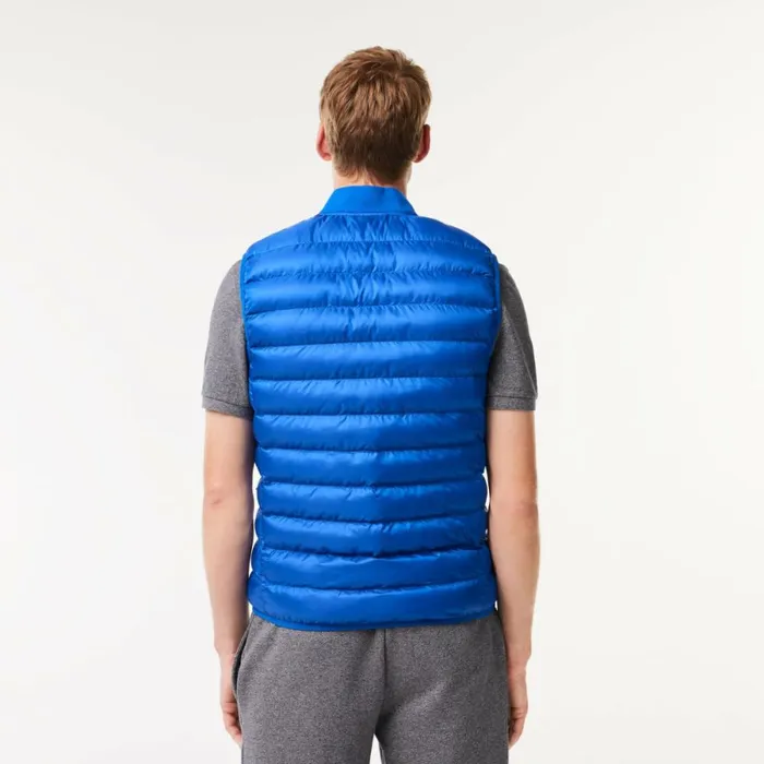 Jackets and Coats Men Lacoste Men039s WaterRepellent Puffer Vest Gentian Blue Jq0