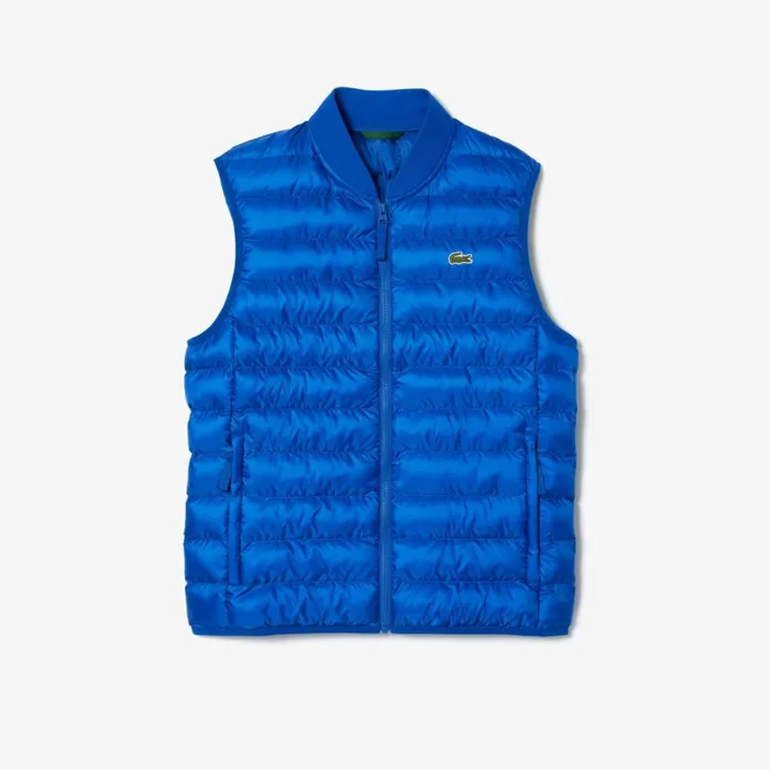 Jackets and Coats Men Lacoste Men039s WaterRepellent Puffer Vest Gentian Blue Jq0