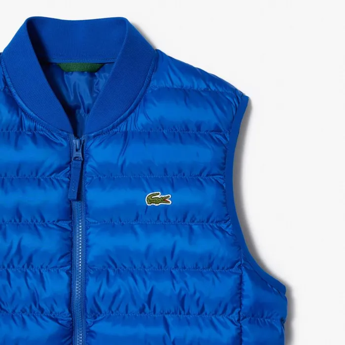 Jackets and Coats Men Lacoste Men039s WaterRepellent Puffer Vest Gentian Blue Jq0