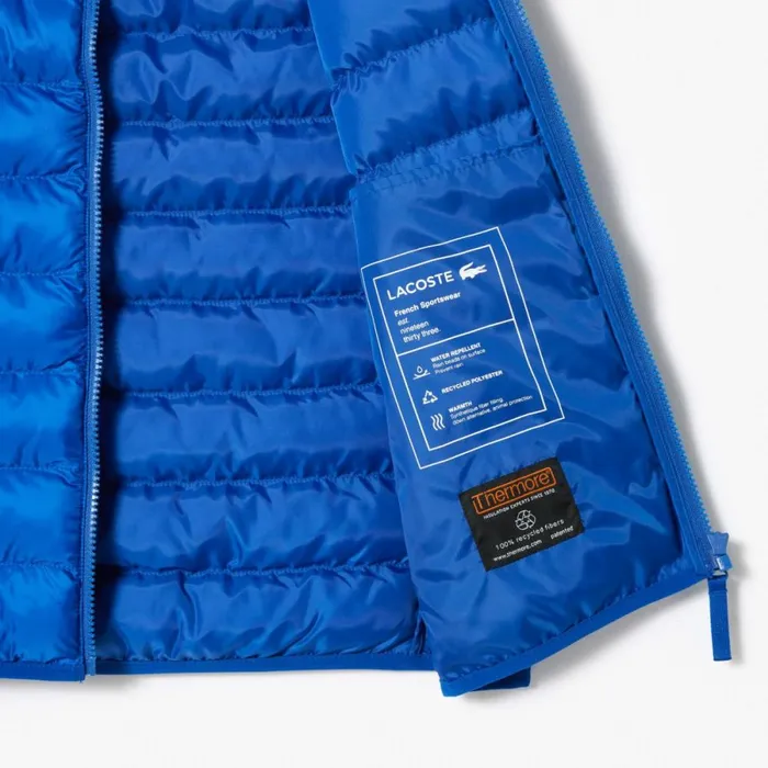 Jackets and Coats Men Lacoste Men039s WaterRepellent Puffer Vest Gentian Blue Jq0