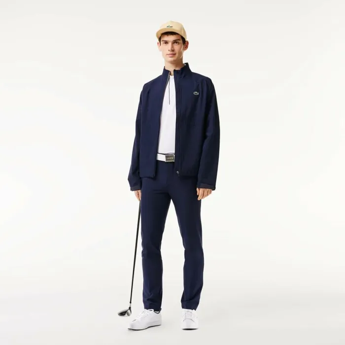 Jackets and Coats Men Lacoste Mens Golf ZipUp Waterproof Windbreaker Navy Blue 423