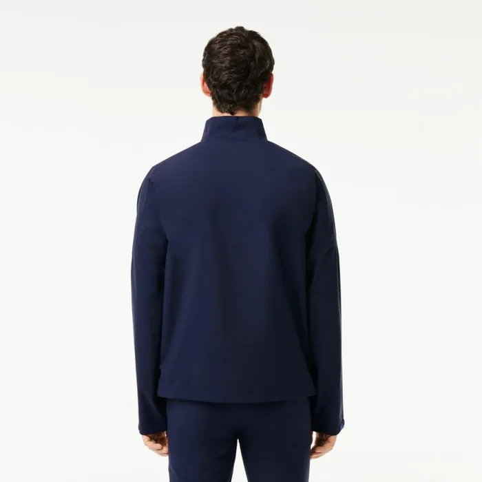Jackets and Coats Men Lacoste Mens Golf ZipUp Waterproof Windbreaker Navy Blue 423
