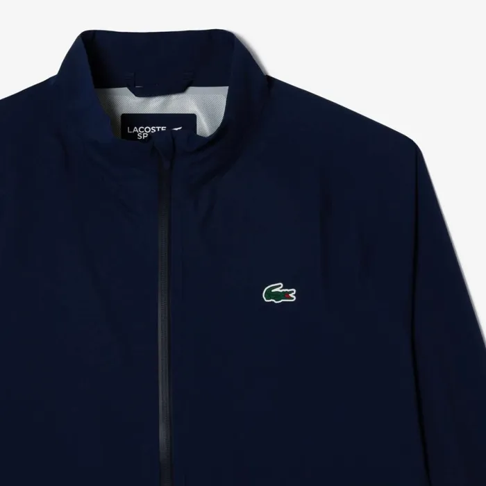 Jackets and Coats Men Lacoste Mens Golf ZipUp Waterproof Windbreaker Navy Blue 423