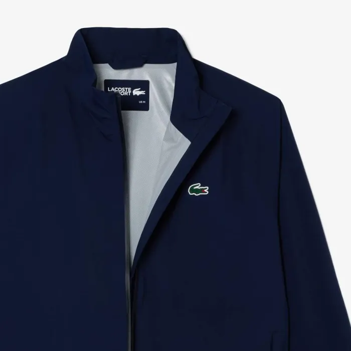Jackets and Coats Men Lacoste Mens Golf ZipUp Waterproof Windbreaker Navy Blue 423
