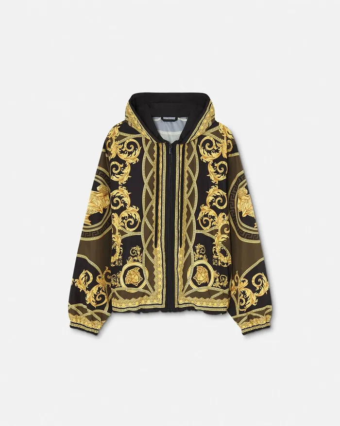 Jackets and Coats Men Versace La Coupe Des Dieux Windbreaker Jacket Black