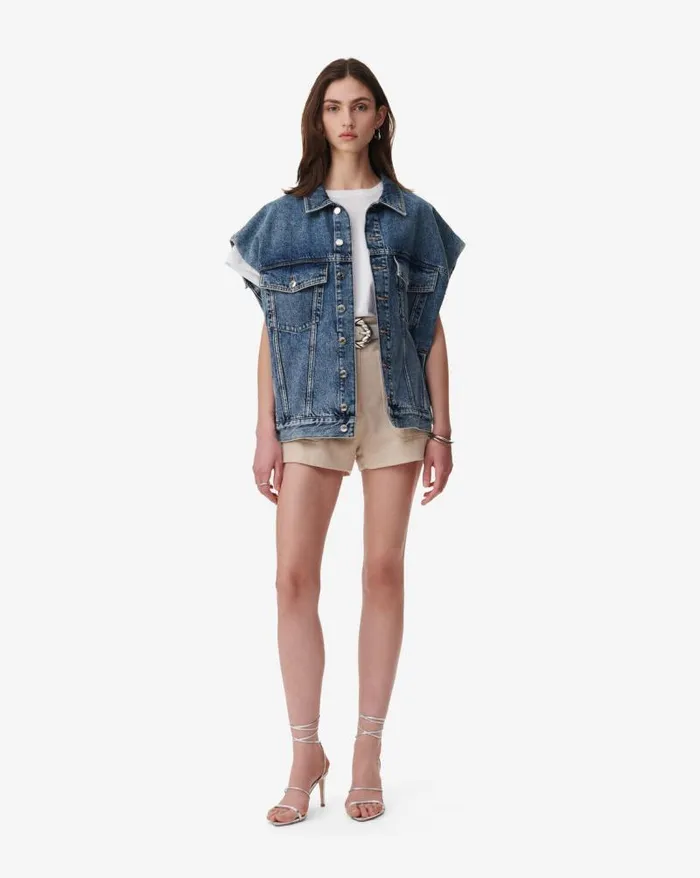 Jackets and Coats Women IRO LAHIRA DENIM OVERSIZED VEST