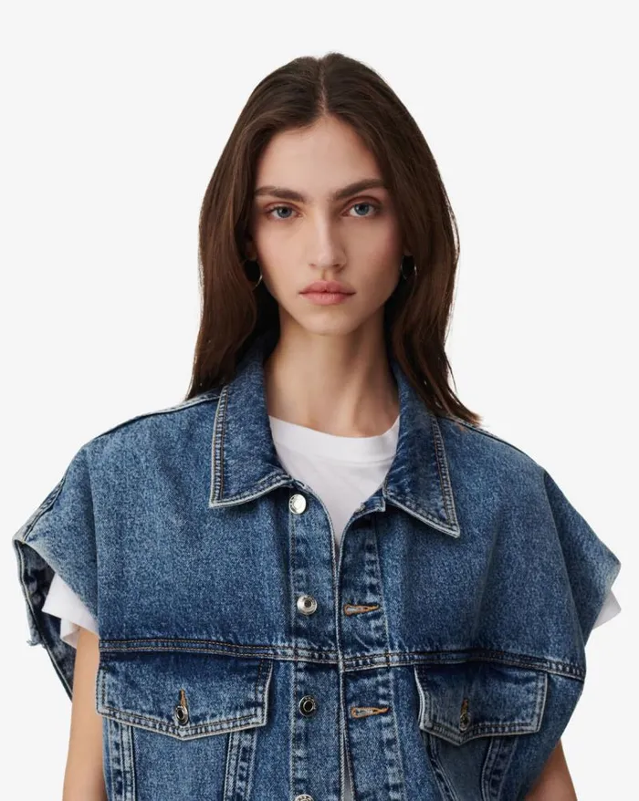 Jackets and Coats Women IRO LAHIRA DENIM OVERSIZED VEST