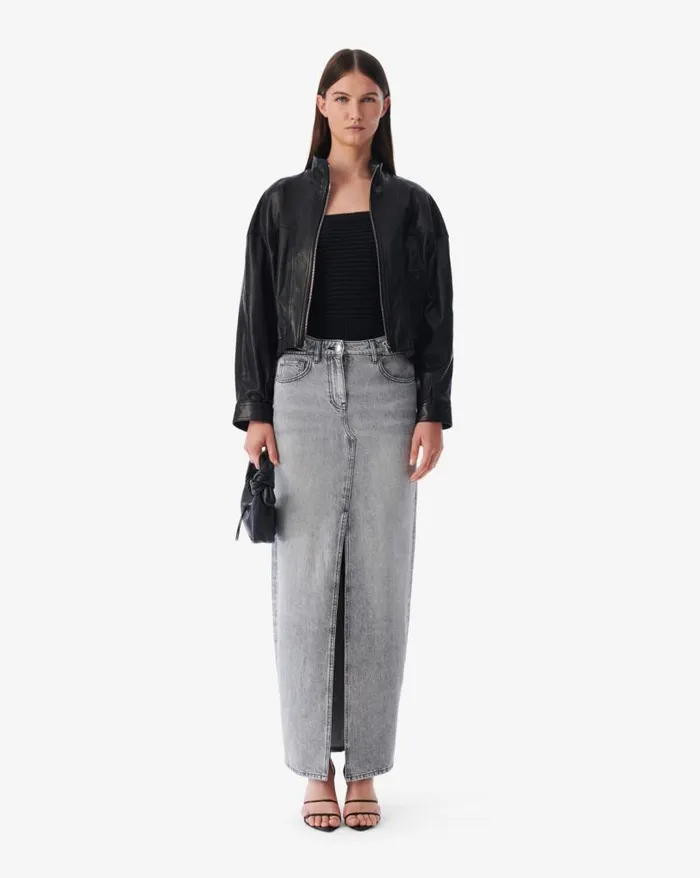 Jackets and Coats Women IRO OKAN LEATHER STANDUP COLLAR JACKET