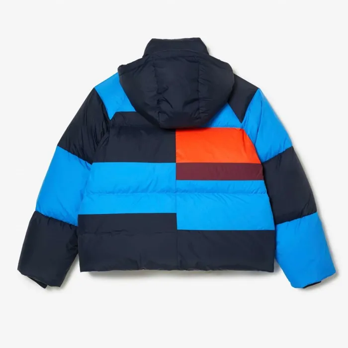 Jackets and Coats Women Lacoste Women039s Oversized Removable Hood Puffer Jacket Navy Blue Blue Orange Bordeaux Izr