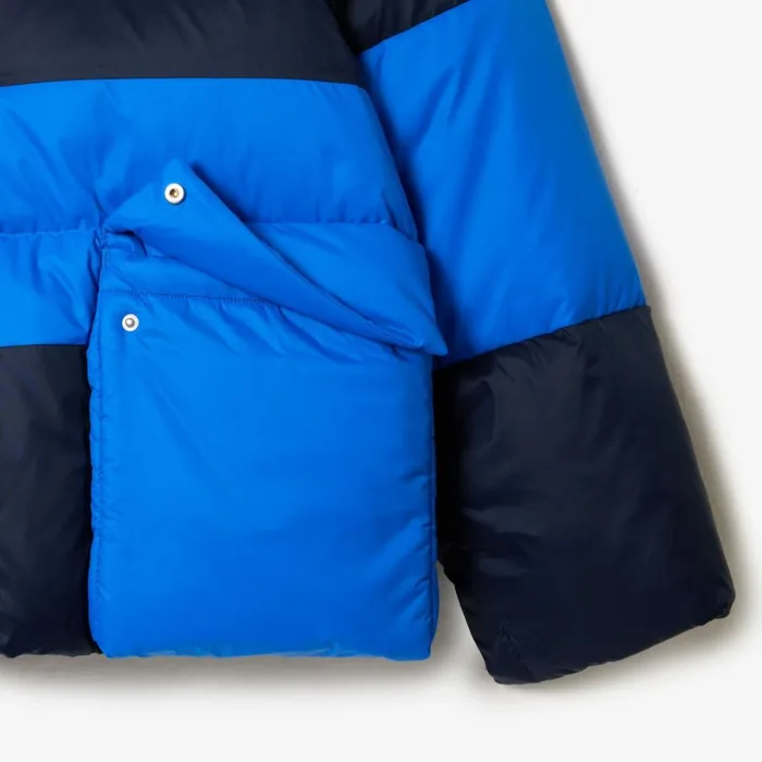 Jackets and Coats Women Lacoste Women039s Oversized Removable Hood Puffer Jacket Navy Blue Blue Orange Bordeaux Izr