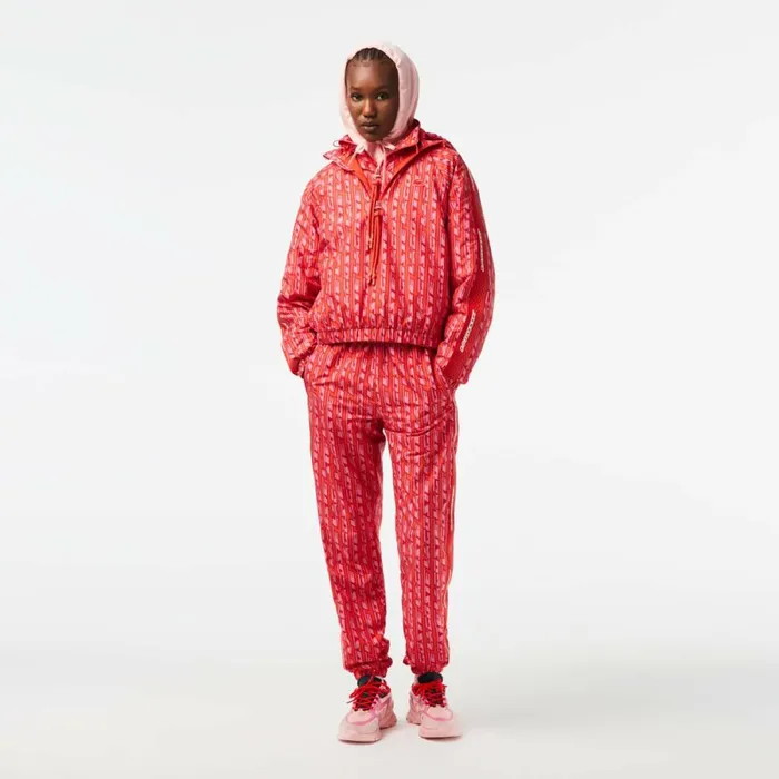 Jackets and Coats Women Lacoste Womens Oversized Track Jacket Orange Red Pink Zi1