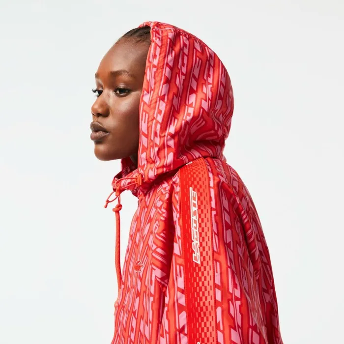 Jackets and Coats Women Lacoste Womens Oversized Track Jacket Orange Red Pink Zi1