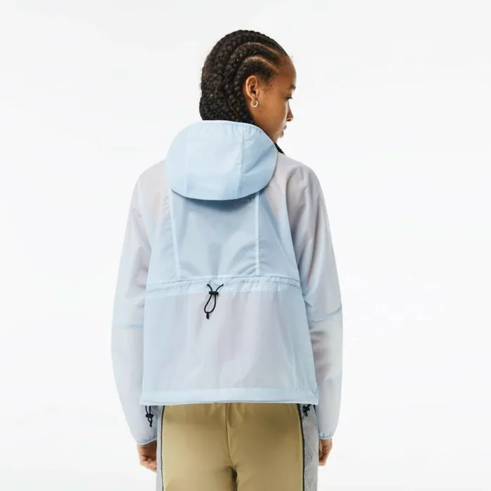 Jackets and Coats Women Lacoste Womens Transparent Windbreaker Blue Fye