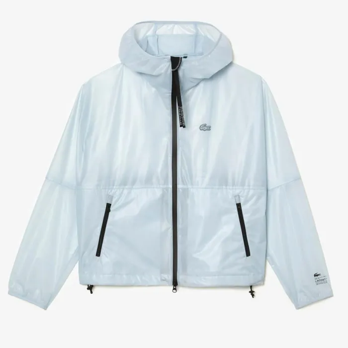 Jackets and Coats Women Lacoste Womens Transparent Windbreaker Blue Fye