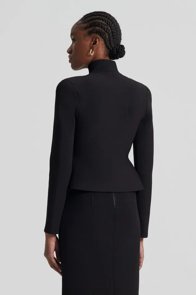 Jackets CREPE KNIT PEPLUM JACKET DARKCHOCOLATE Scanlan Theodore Women