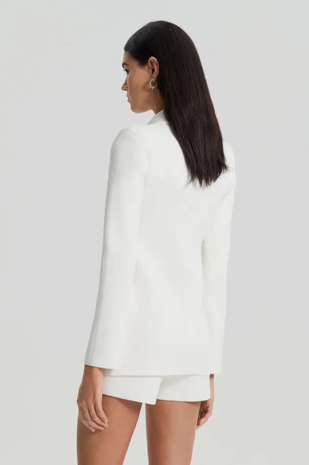 Jackets Scanlan Theodore Women CREPE KNIT GOLD BUTTON JACKET CREAM Jackets Scanlan Theodore Women CREPE KNIT GOLD BUTTON JACKET CREAM