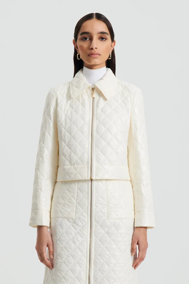 Jackets Women QUILTED JACKET WHITE Scanlan Theodore Jackets Women QUILTED JACKET WHITE Scanlan Theodore