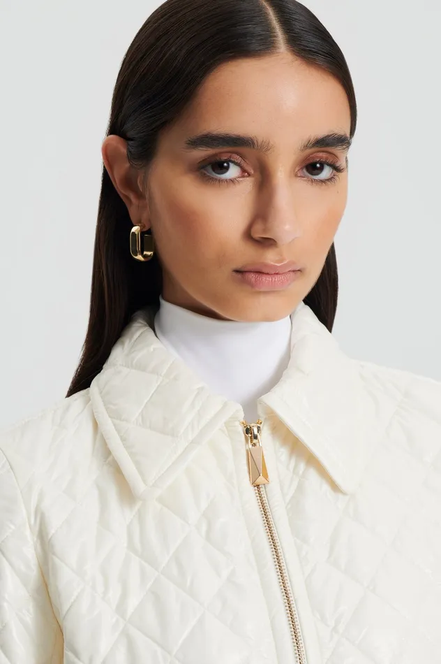 Jackets Women QUILTED JACKET WHITE Scanlan Theodore Jackets Women QUILTED JACKET WHITE Scanlan Theodore