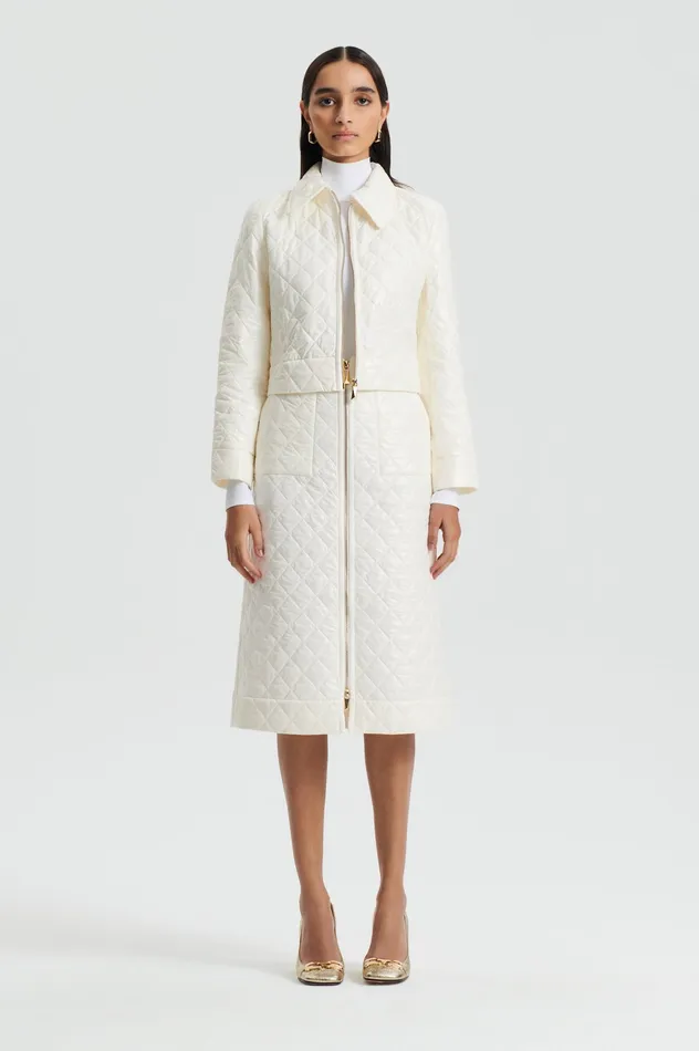 Jackets Women QUILTED JACKET WHITE Scanlan Theodore Jackets Women QUILTED JACKET WHITE Scanlan Theodore
