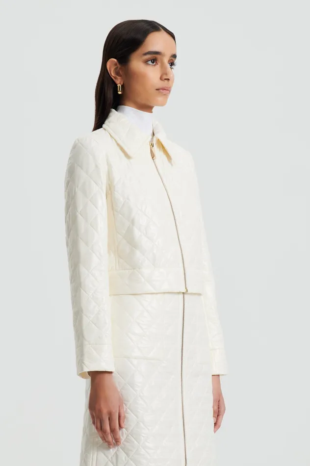 Jackets Women QUILTED JACKET WHITE Scanlan Theodore Jackets Women QUILTED JACKET WHITE Scanlan Theodore