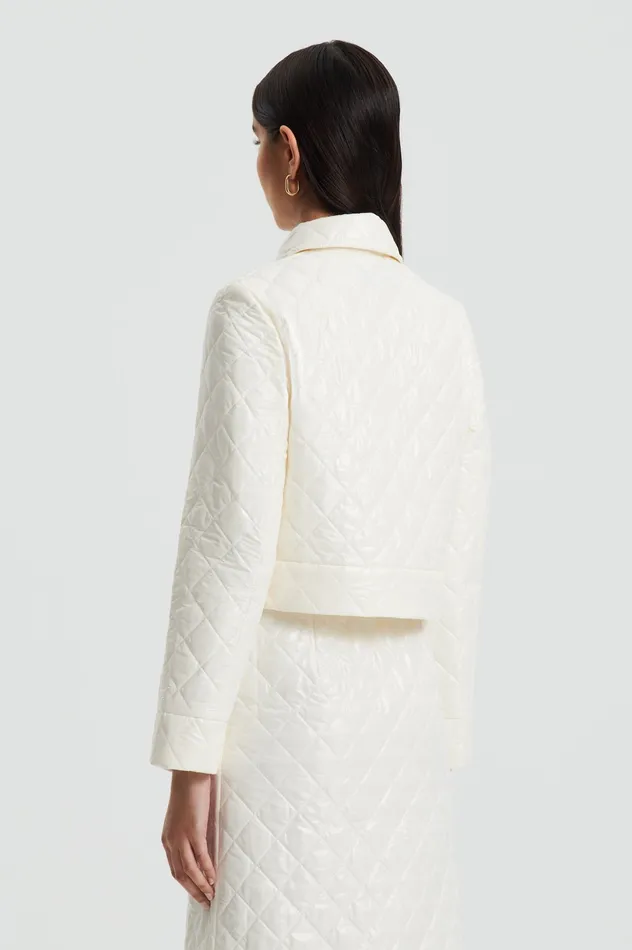 Jackets Women QUILTED JACKET WHITE Scanlan Theodore Jackets Women QUILTED JACKET WHITE Scanlan Theodore