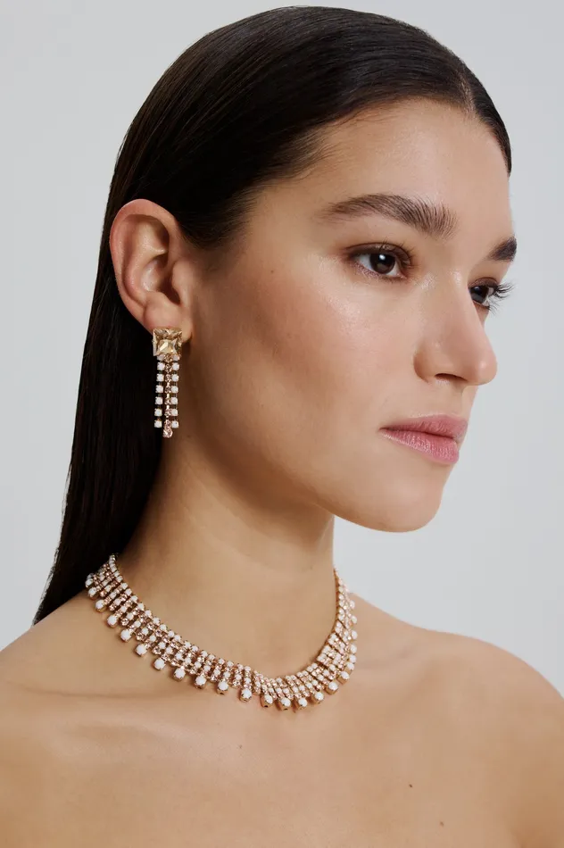 Jewelry Scanlan Theodore Women OPAL STRASS FRINGE EARRINGS CHALK