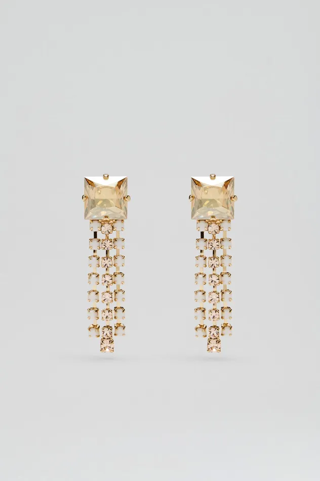 Jewelry Scanlan Theodore Women OPAL STRASS FRINGE EARRINGS CHALK