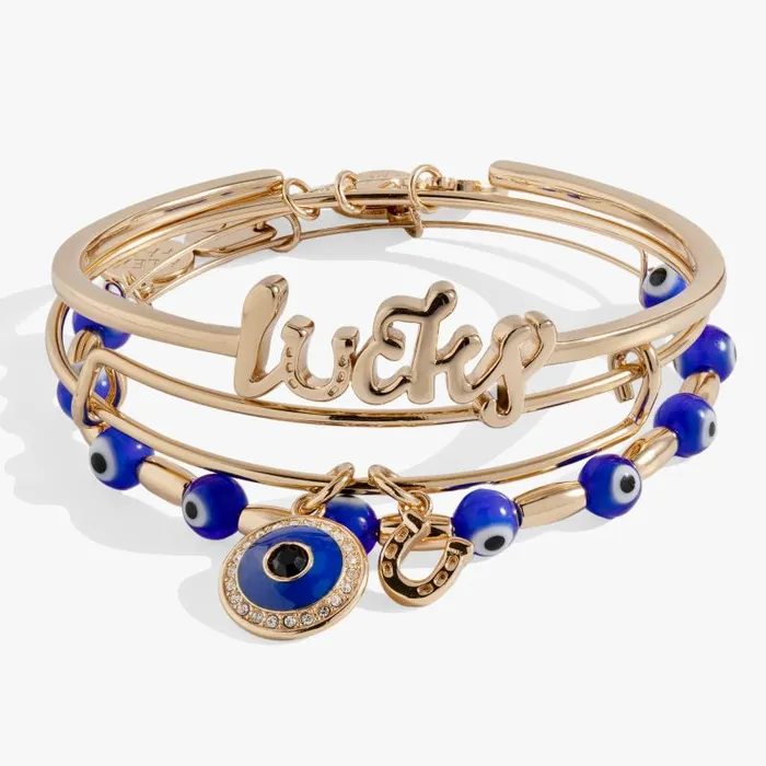 Jewelry Sets Women Alex And Ani Evil Eye Bangles Set Of 3 Gold