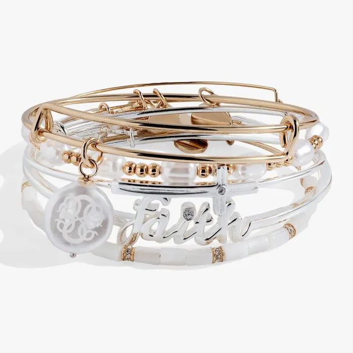 Jewelry Sets Women Alex And Ani Faith Bracelets Set Of 5 Two Tone