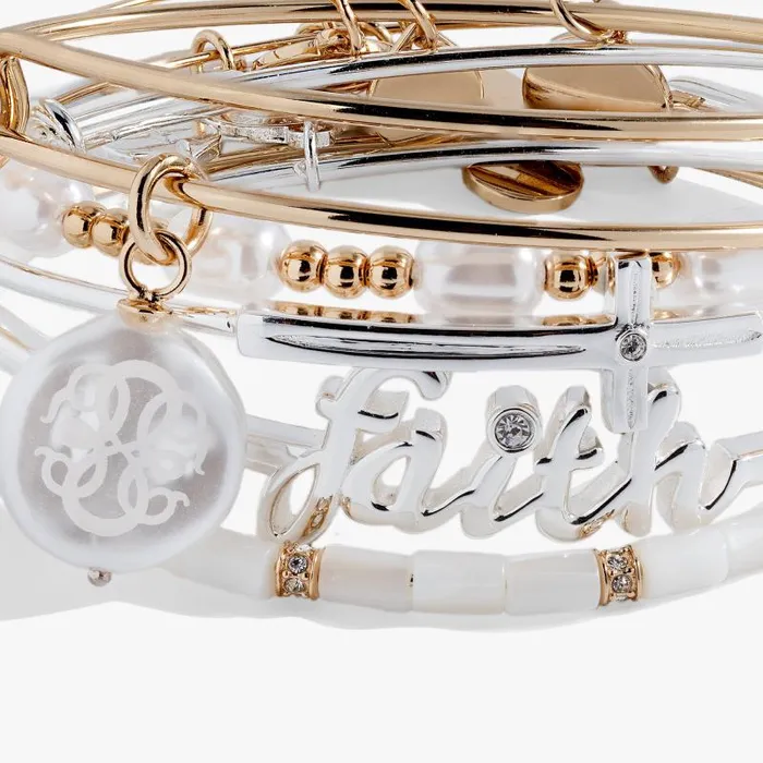 Jewelry Sets Women Alex And Ani Faith Bracelets Set Of 5 Two Tone