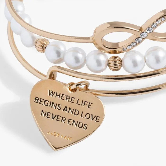 Jewelry Sets Women Alex And Ani Family Bangle Set Of 3 Gold