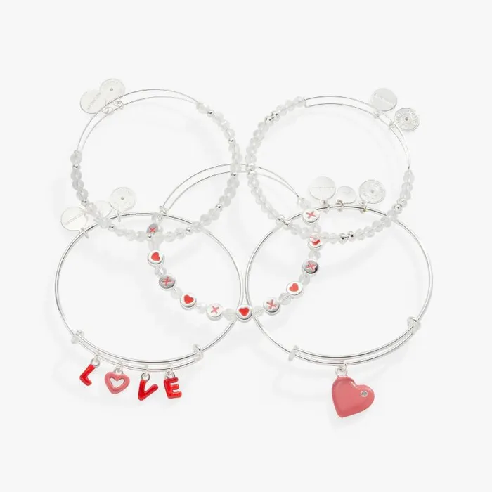 Jewelry Sets Women Alex And Ani Love039 Charm Bangle Set Of 5 Silver