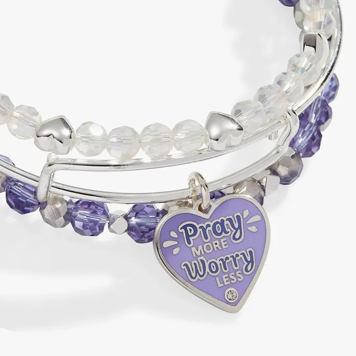 Jewelry Sets Women Alex And Ani Pray More Worry Less Bangle Set Silver