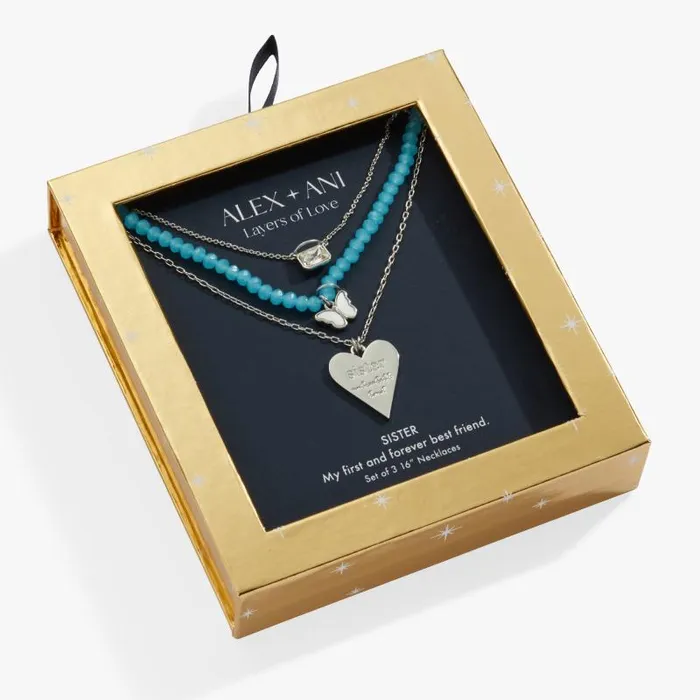 Jewelry Sets Women Alex And Ani Sister Layered Necklace Set Silver