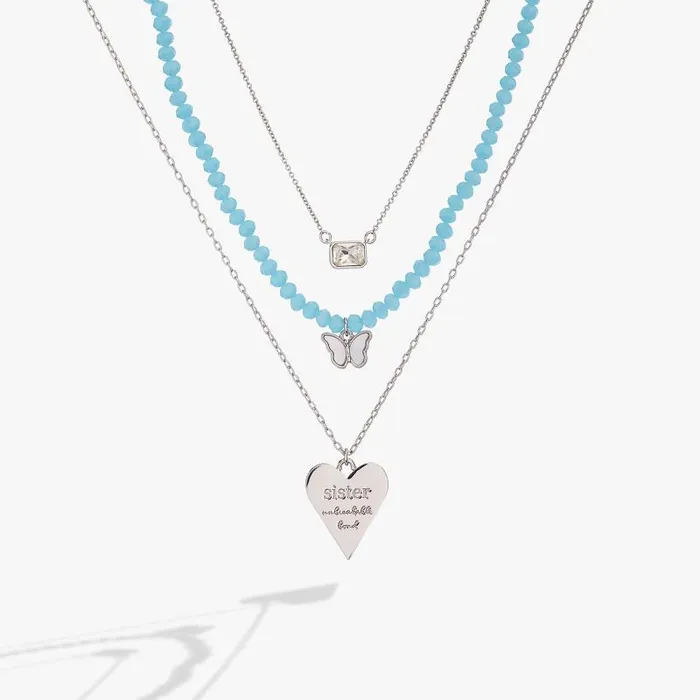 Jewelry Sets Women Alex And Ani Sister Layered Necklace Set Silver